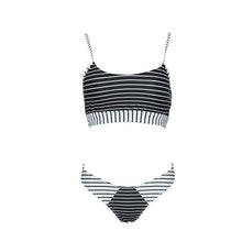 Load image into Gallery viewer, Sexy Women Push Up Bikini Black White Striped