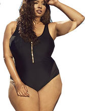 Load image into Gallery viewer, XL - 4XL Plus Size Swimsuit Zipper Front Padded Swimwear
