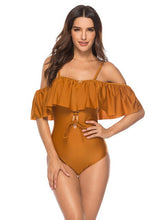 Load image into Gallery viewer, Off The Shoulder  Plus Size Swim Suit One Piece