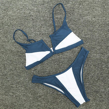 Load image into Gallery viewer, 2019 Sexy Bandeau Bikini Women Solid V Neck