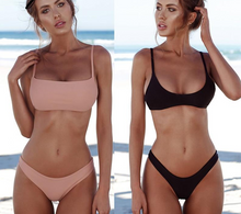 Load image into Gallery viewer, Sexy Bikini Set Women Swimsuit Solid Bikini Backless Swimwear Low Waist Bathing Suit Female Brazilian Biquini