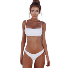 Load image into Gallery viewer, Sexy Bikini Set Women Swimsuit Solid Bikini Backless Swimwear Low Waist Bathing Suit Female Brazilian Biquini
