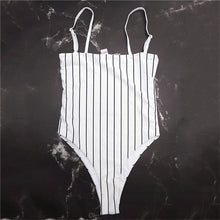 Load image into Gallery viewer, Sexy Reversible Leopard/Solid/Stripe Bandeau One-Piece swimsuit