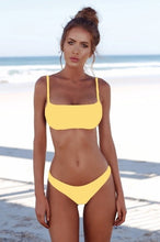 Load image into Gallery viewer, Sexy Bikini Set Women Swimsuit Solid Bikini Backless Swimwear Low Waist Bathing Suit Female Brazilian Biquini